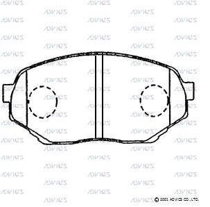 Комплект тормозных колодок, дисковый тормоз ADVICS SN288P для MITSUBISHI PAJERO