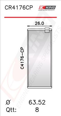 Черупка на биелен лагер KING CR4176CP