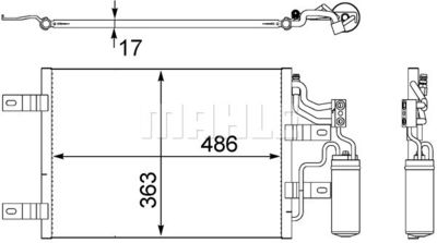 Конденсатор, кондиционер MAHLE AC 409 000S для OPEL MERIVA