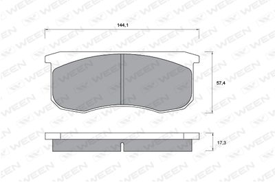 Комплект тормозных колодок, дисковый тормоз WEEN 151-2611 для UAZ HUNTER