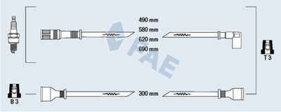 Комплект проводов зажигания FAE 83720 для VW JETTA