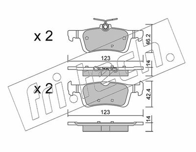 fri.tech. 1002.1 Тормозные колодки и сигнализаторы для FORD FIESTA VII (HJ, HF) 1.0 EcoBoost mHEV
