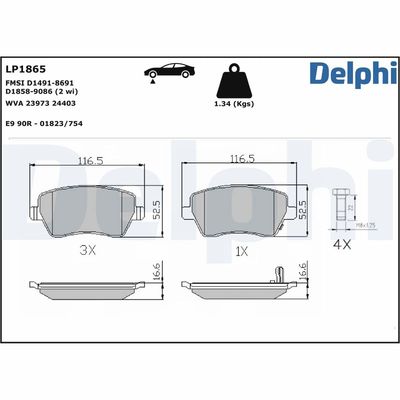 Brake Pad Set, disc brake LP1865