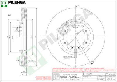 PILENGA V573 Тормозные диски для DAF CF FT 440 PILENGA V573 Тормозные диски для DAF CF FT 440