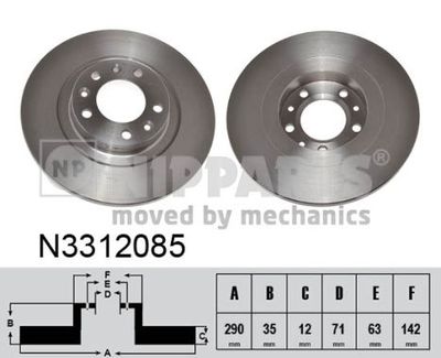 NIPPARTS N3312085 Гальмівні диски 