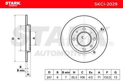 спирачен диск STARK SKCI-2029