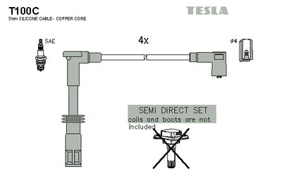 Комплект проводов зажигания TESLA T100C для ALFA ROMEO GT