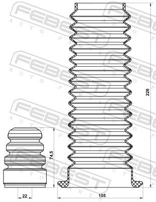 CHIT PROTECTIE PRAF AMORTIZOR FEBEST FDSHBFSTVIIFKIT 1