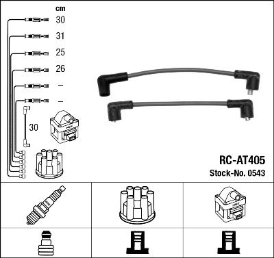 Комплект проводов зажигания NGK 0543 для ROVER MINI