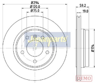 спирачен диск JAPANPARTS DP-0109C