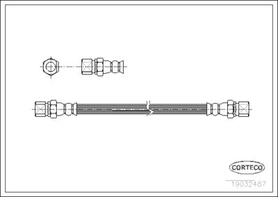 Тормозной шланг CORTECO 19032487 для ROVER MONTEGO