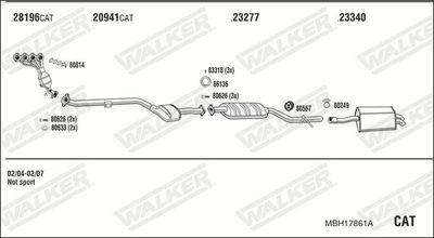 ABGASANLAGE WALKER MBH17861A