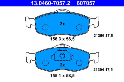 Комплект тормозных колодок, дисковый тормоз ATE 13.0460-7057.2 для FORD COUGAR