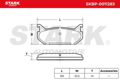 комплект спирачно феродо, дискови спирачки STARK SKBP-0011283