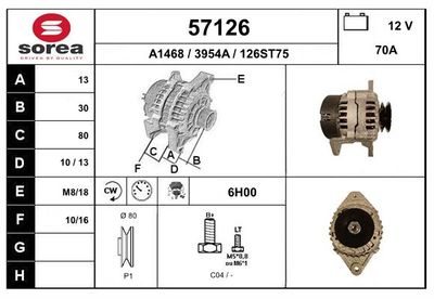 Генератор EAI 57126 для FORD MAVERICK