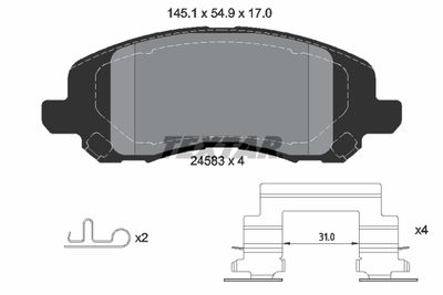 Комплект тормозных колодок, дисковый тормоз TEXTAR 2458301 для CHRYSLER 200