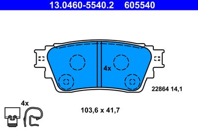 Комплект тормозных колодок, дисковый тормоз ATE 13.0460-5540.2 для MITSUBISHI ECLIPSE	CROSS