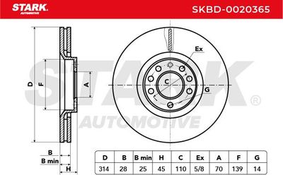 спирачен диск STARK SKBD-0020365