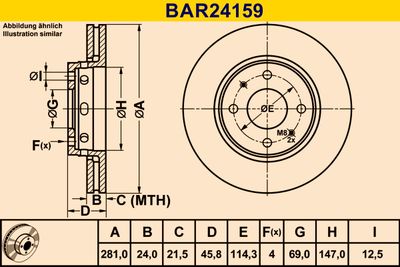 BARUM BAR24159 Гальмівні диски 