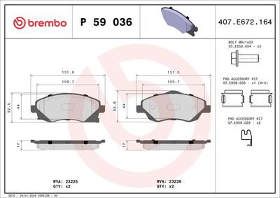 BREMBO Remblokkenset, schijfrem PRIME LINE (P 59 036)