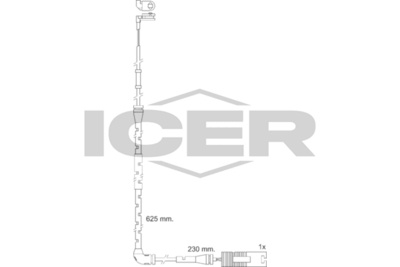предупредителен контактен сензор, износване на накладките ICER 610735 E C