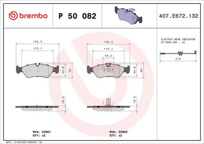 Brake Pad Set, disc brake P 50 082