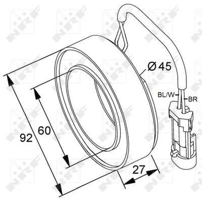 Coil, magnetic clutch (compressor) 38420