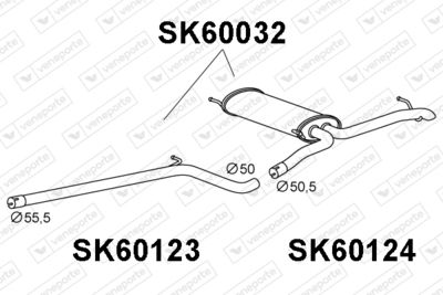 VENEPORTE SK60032 Глушитель выхлопных газов  для SKODA OCTAVIA III (5E3, NL3, NR3) 1.6 TDI