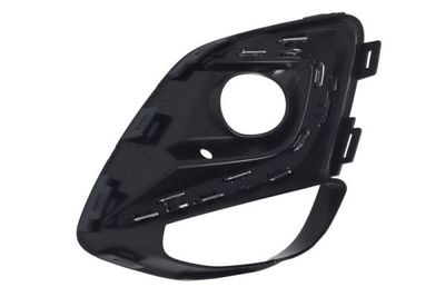 Voorbumper afdekking Voor Rechts (met verchroomde lamel, met mistlampgaten, plastic, zwart glanzend) past: FORD PUMA 2 09.19-01.24