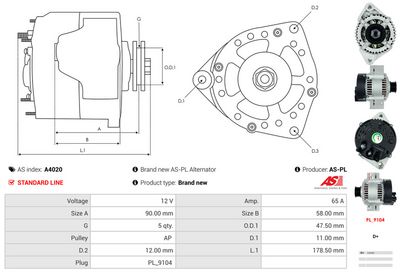 GENERATOR / ALTERNATOR AS-PL A4020 4