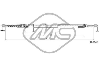 Тросик, cтояночный тормоз Metalcaucho 83073 для RENAULT TWINGO