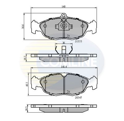 Комплект тормозных колодок, дисковый тормоз COMLINE CBP0134 для DAEWOO LEMANS