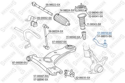 накрайник на напречна кормилна щанга STELLOX 51-98014-SX