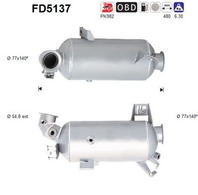 FILTRU FUNINGINE/PARTICULE SIST.DE ESAPAMENT AS FD5137