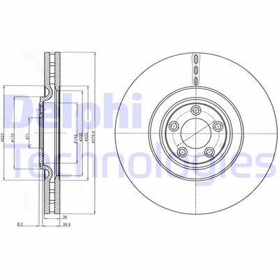 DELPHI BG9102 Тормозной диск 