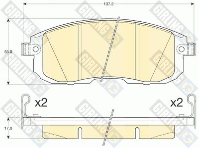 GIRLING 6136166 Тормозные колодки и сигнализаторы  для NISSAN JUKE (F15) 1.6 LPG