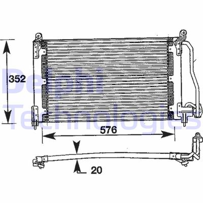 Конденсатор, кондиционер DELPHI TSP0225355 для OPEL VECTRA