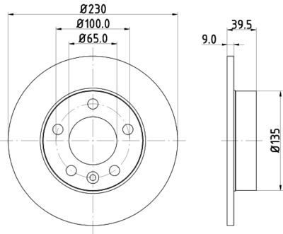 Тормозной диск HELLA 8DD 355 105-411 для AUDI A2