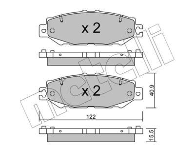 Комплект тормозных колодок, дисковый тормоз METELLI 22-0759-1 для LEXUS LS