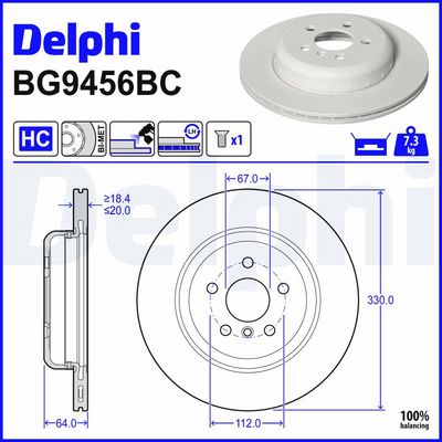 BREMSSCHEIBE DELPHI BG9456BC