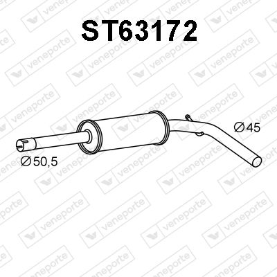 Предглушитель выхлопных газов VENEPORTE ST63172 для VW LUPO