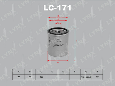 LYNXauto LC-171 Масляный фильтр  для TOYOTA VEROSSA (Тойота Веросса)