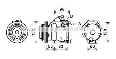 Компрессор, кондиционер AVA QUALITY COOLING MTAK219 для MITSUBISHI PAJERO