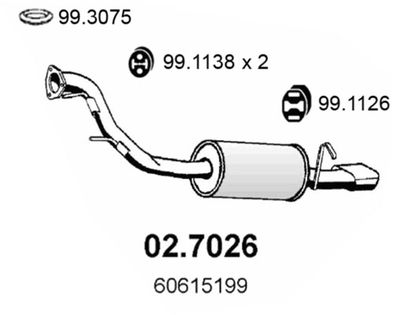 Глушитель выхлопных газов конечный ASSO 02.7026 для ALFA ROMEO GTV