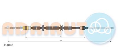 Тросик, cтояночный тормоз ADRIAUTO 41.0283.1 для RENAULT KANGOO