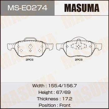 Комплект тормозных колодок MASUMA MS-E0274 для RENAULT SCÉNIC
