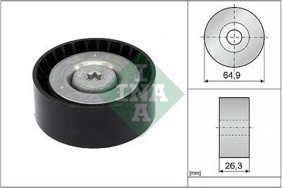 INA Geleide rol/omdraairol, Poly V-riem (532 0905 10)