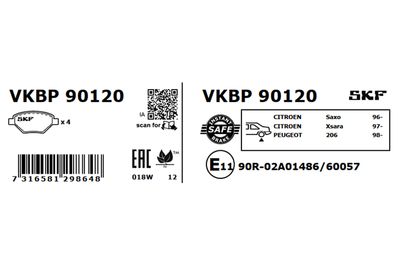 SET PLACUTE FRANA FRANA DISC SKF VKBP90120 2