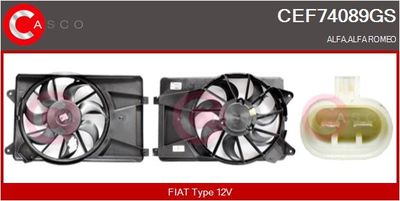 CASCO CEF74089GS Вентилятор системы охлаждения двигателя для ALFA ROMEO MITO (955_) 1.4 MultiAir (955AXL1B)