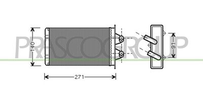 Теплообменник, отопление салона PRASCO FT017H001 для FIAT CINQUECENTO
